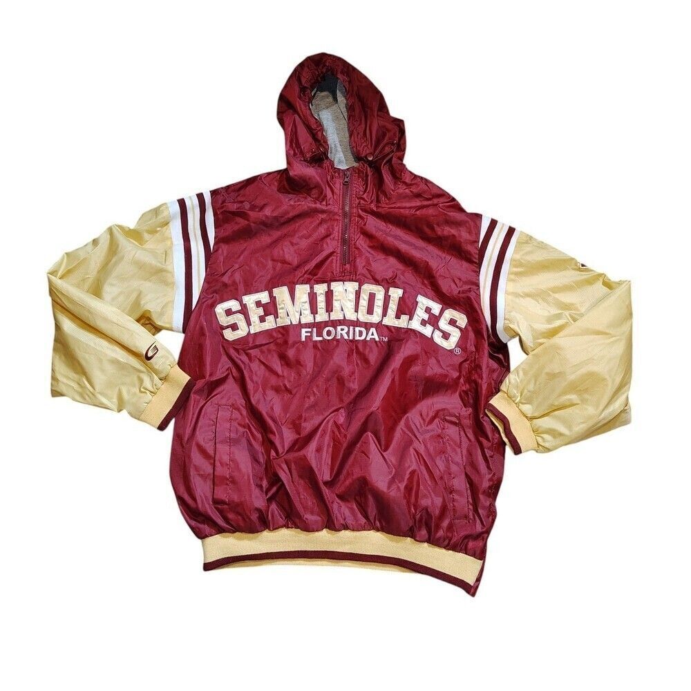 Vtg Florida State Seminoles Jacket L G-III Carl Banks 90s FSU Pullover Hooded